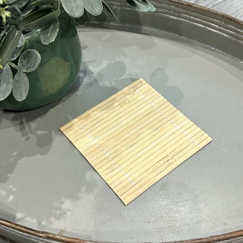 Natural Bamboo Coasters Set of‎ 10 Measuring 4